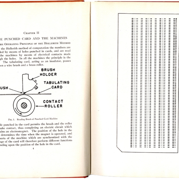 A page from a book with text and a diagram explaining the use of a punched-card machine to compute numbers.