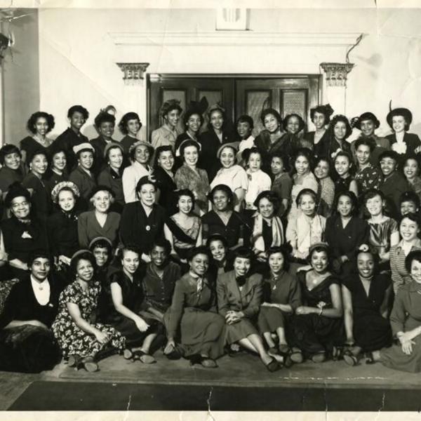 Group portrait of Delta Sigma Theta Sorority members, photo, ca. 1940. 