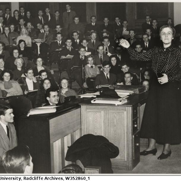 Nadia Boulanger conducts a mixed chorus. 