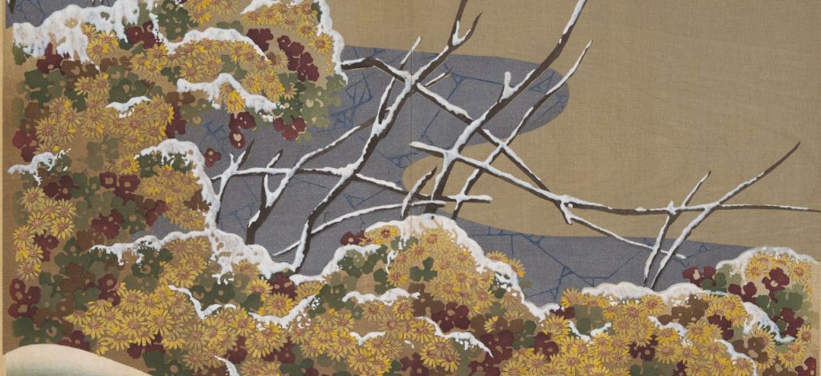 Illustration of yellow shrubs arranged to look like a wave