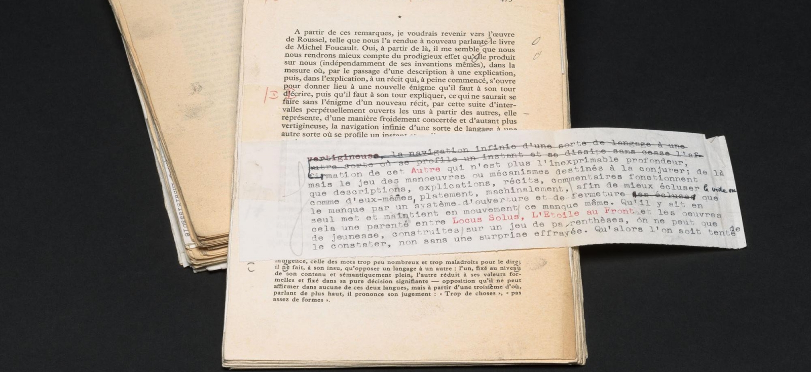 Page proofs of Maurie Blanchot's book "L'entretien infini"