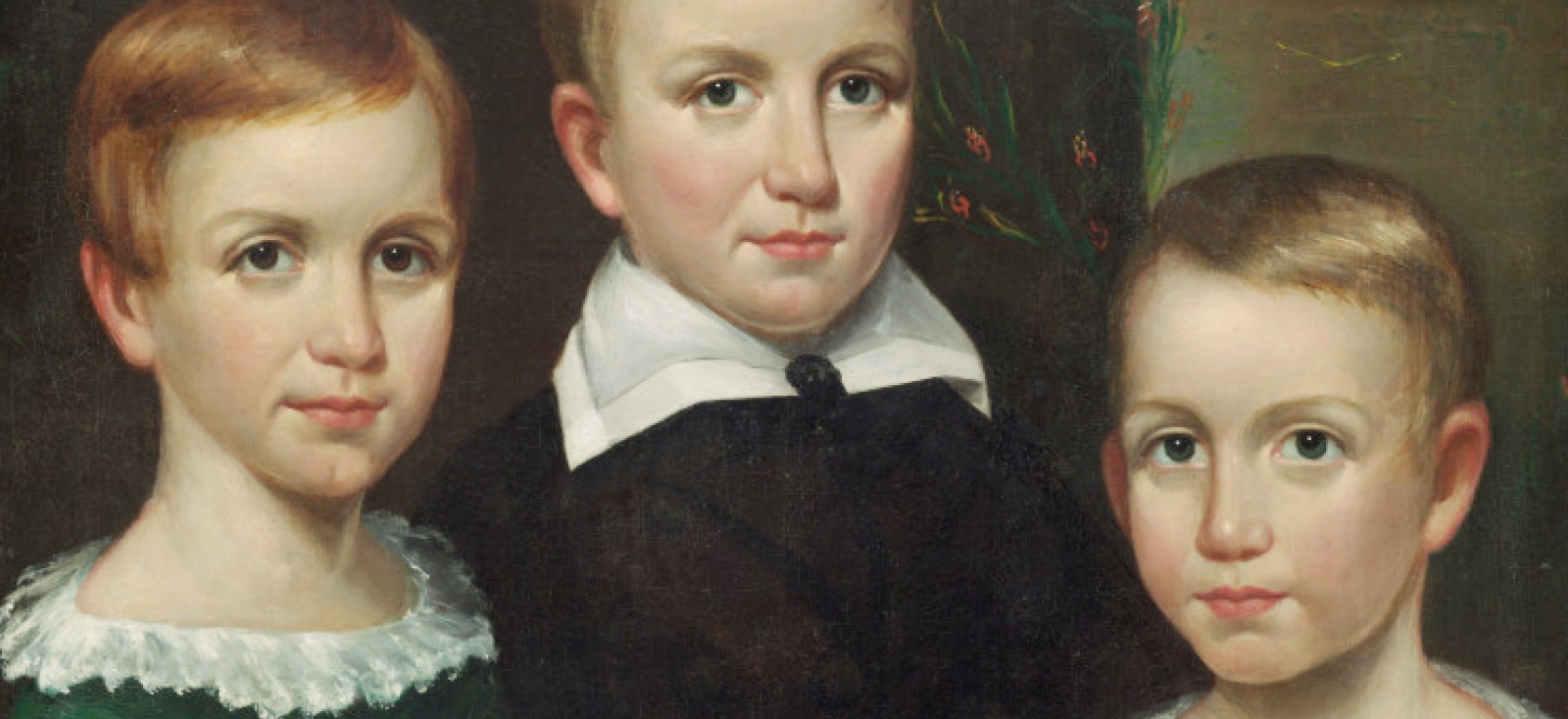 O.A. Bullard, artist. The Dickinson children. (Emily on the left). Oil on canvas, ca. 1840. Gift, Gilbert H. Montague, 1950.