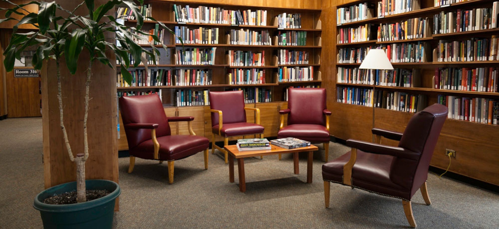 One nook of the Farnsworth Room in Lamont Library.