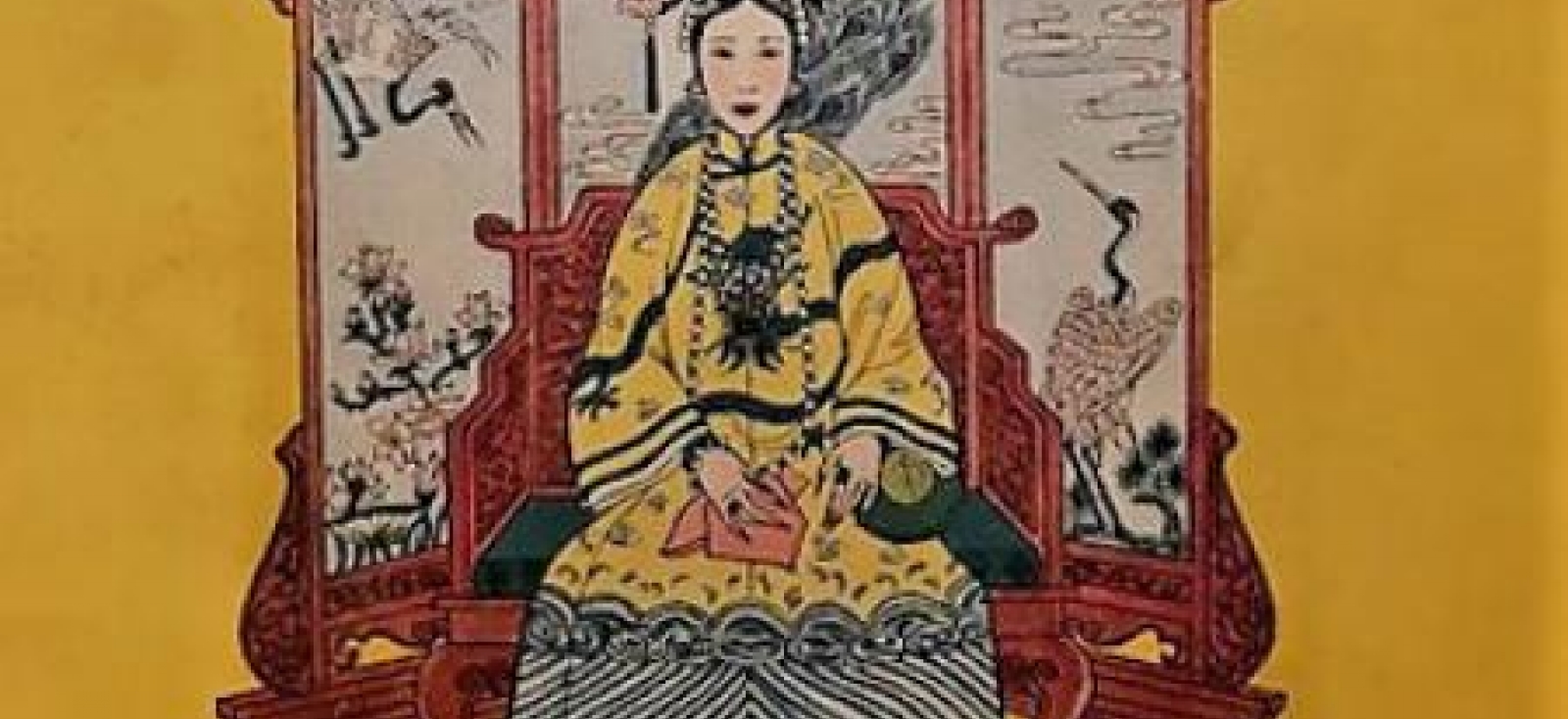 Drawing of an individual wearing a gown, sitting in front of a screen