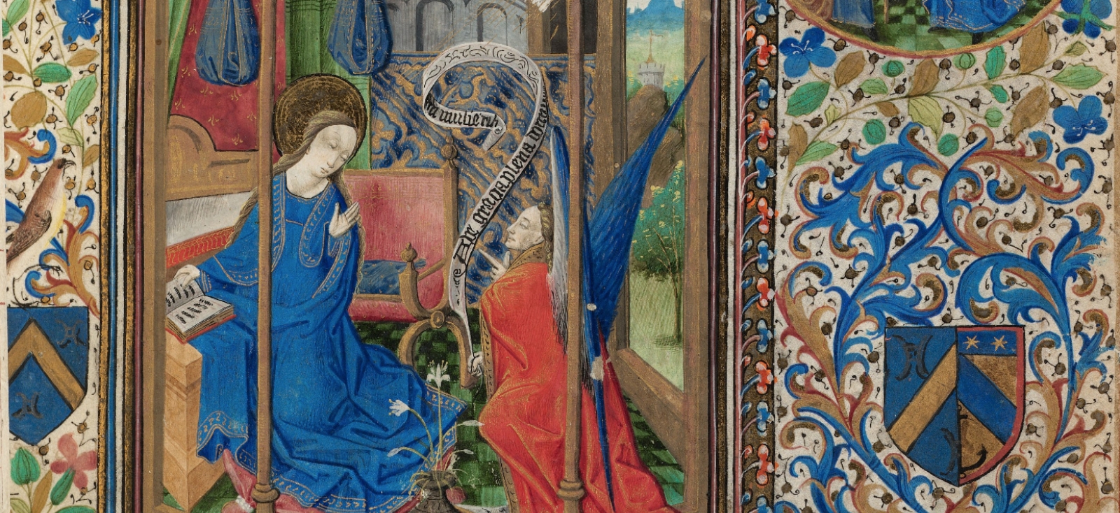 "The Annunciation." Book of Hours, Hours of the Virgin. Troyes, France. Circa 1470. 
