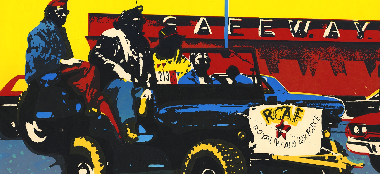 RCAF “pilots” rally outside a Safeway supermarket in support of the United Farm Workers boycott on grapes.