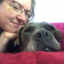 corinna with bertha the dog